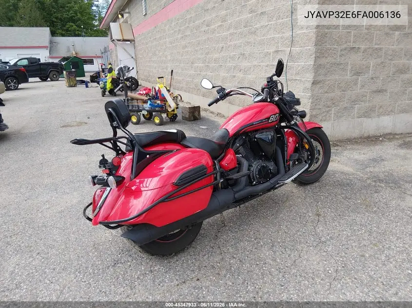 2015 Yamaha Xvs1300 Ct/Ctb VIN: JYAVP32E6FA006136 Lot: 45347933