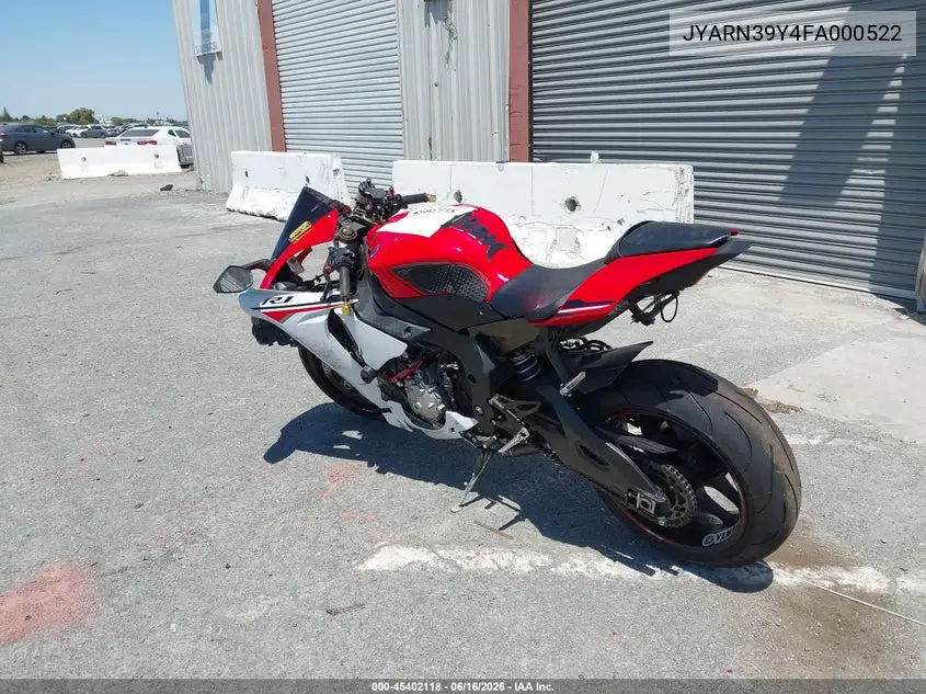 2015 Yamaha Yzfr1 C VIN: JYARN39Y4FA000522 Lot: 45402118