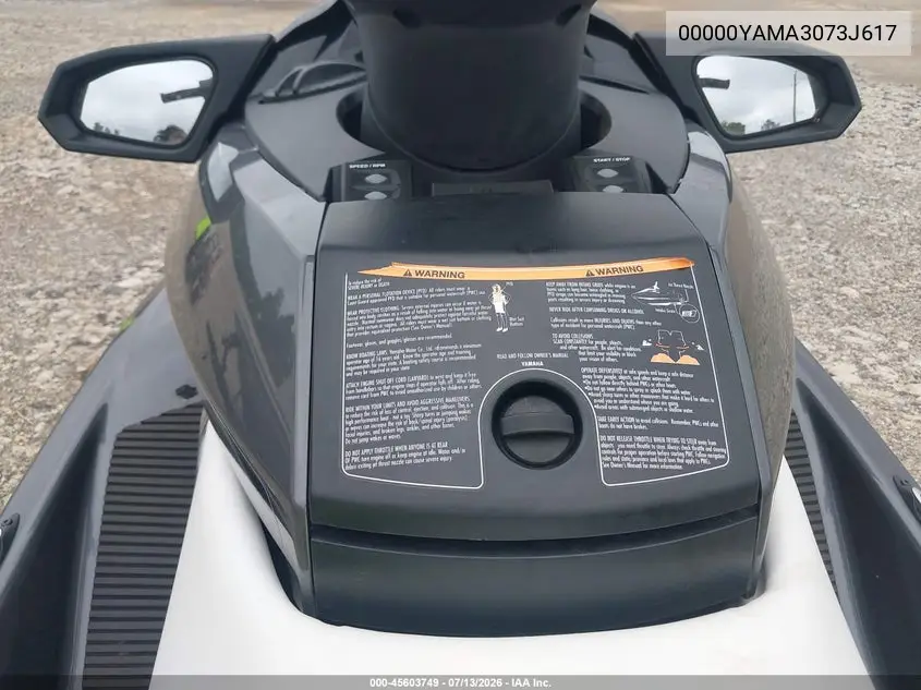 2017 Yamaha Waverunner VIN: 00000YAMA3073J617 Lot: 45603749
