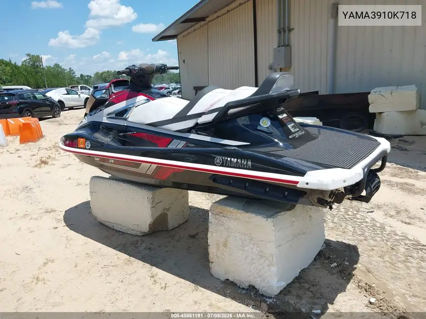2018 Yamaha Vx VIN: YAMA3910K718 Lot: 45561191