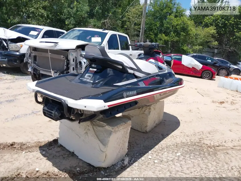 2018 Yamaha Vx VIN: YAMA3910K718 Lot: 45561191