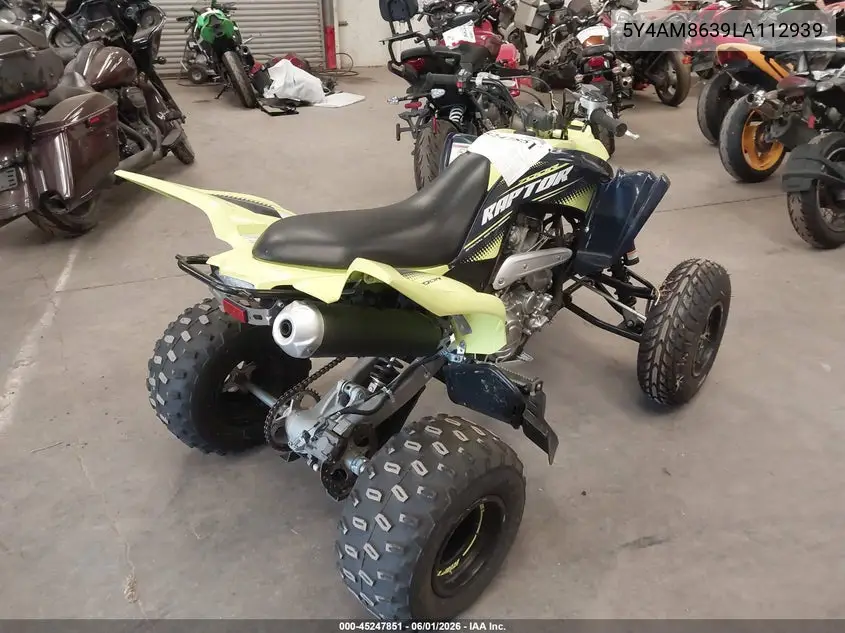 2020 Yamaha Yfm700 R VIN: 5Y4AM8639LA112939 Lot: 45247851
