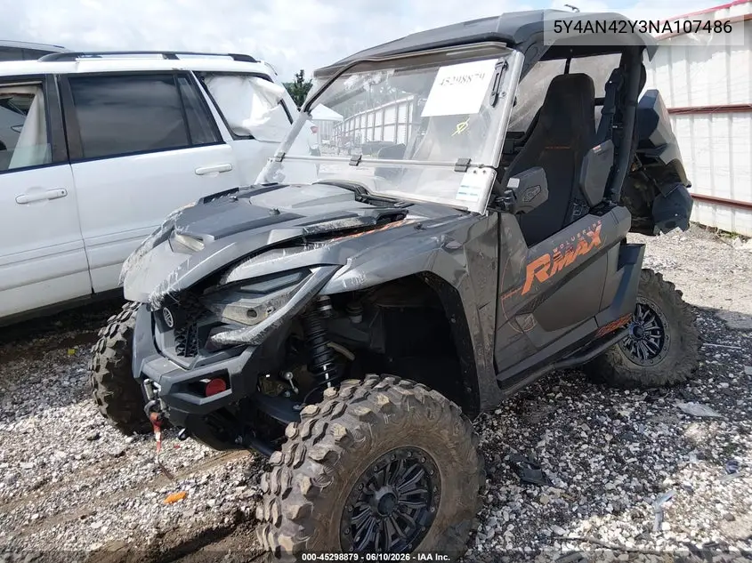 2022 Yamaha Yxe1000 VIN: 5Y4AN42Y3NA107486 Lot: 45298879