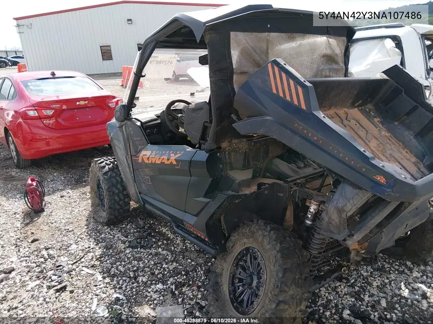 2022 Yamaha Yxe1000 VIN: 5Y4AN42Y3NA107486 Lot: 45298879