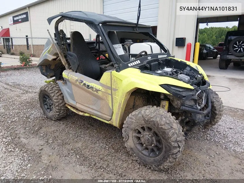 2022 Yamaha Yxe1000 VIN: 5Y4AN44Y1NA101831 Lot: 45617358