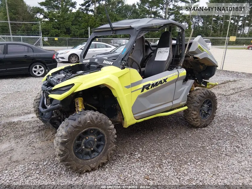 2022 Yamaha Yxe1000 VIN: 5Y4AN44Y1NA101831 Lot: 45617358