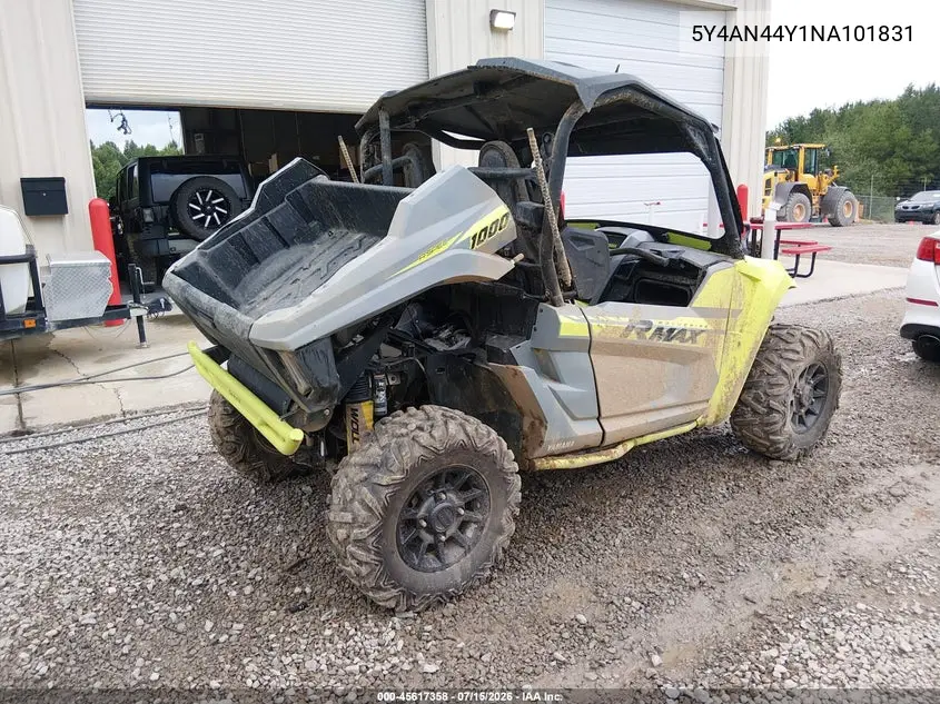 2022 Yamaha Yxe1000 VIN: 5Y4AN44Y1NA101831 Lot: 45617358