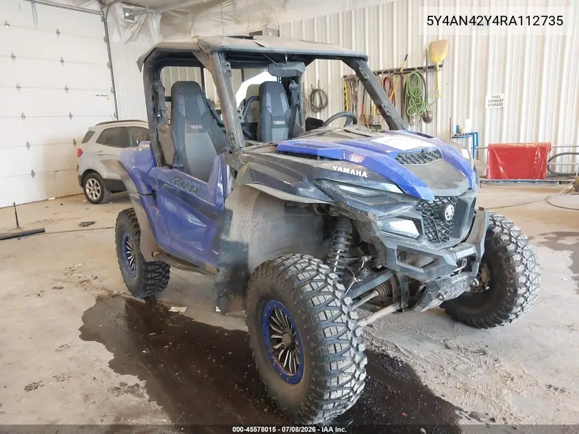 2024 Yamaha Yxe1000 VIN: 5Y4AN42Y4RA112735 Lot: 45578015