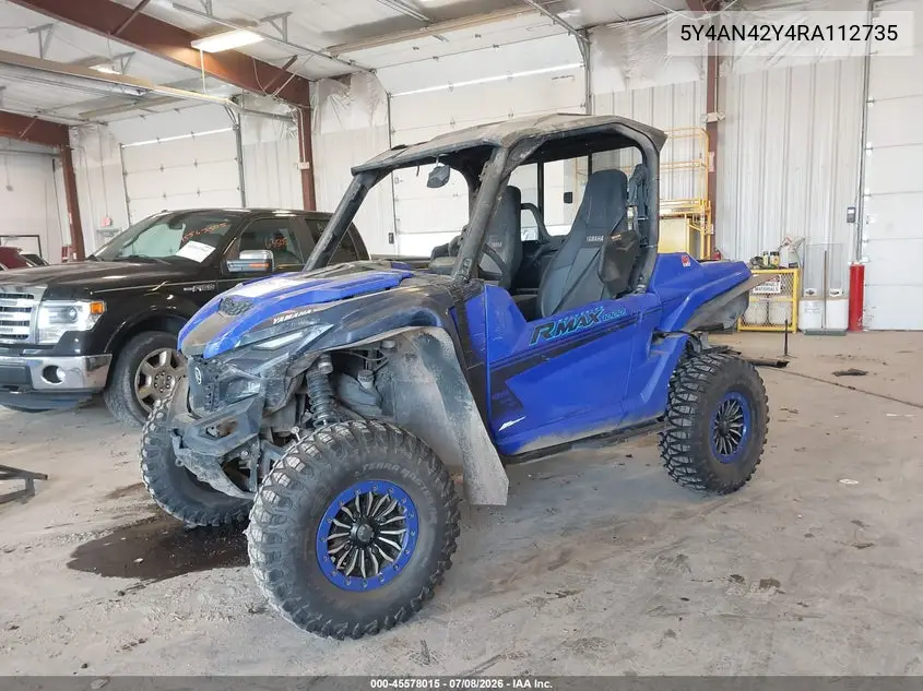2024 Yamaha Yxe1000 VIN: 5Y4AN42Y4RA112735 Lot: 45578015