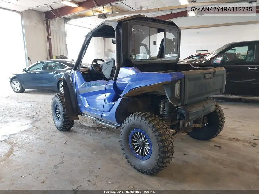 2024 Yamaha Yxe1000 VIN: 5Y4AN42Y4RA112735 Lot: 45578015