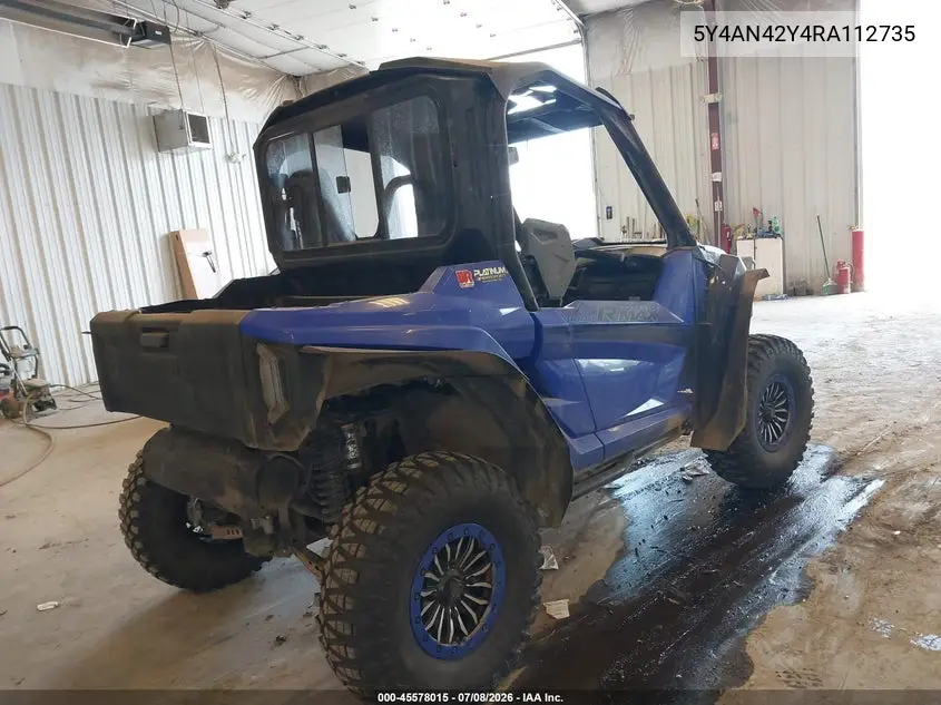 2024 Yamaha Yxe1000 VIN: 5Y4AN42Y4RA112735 Lot: 45578015
