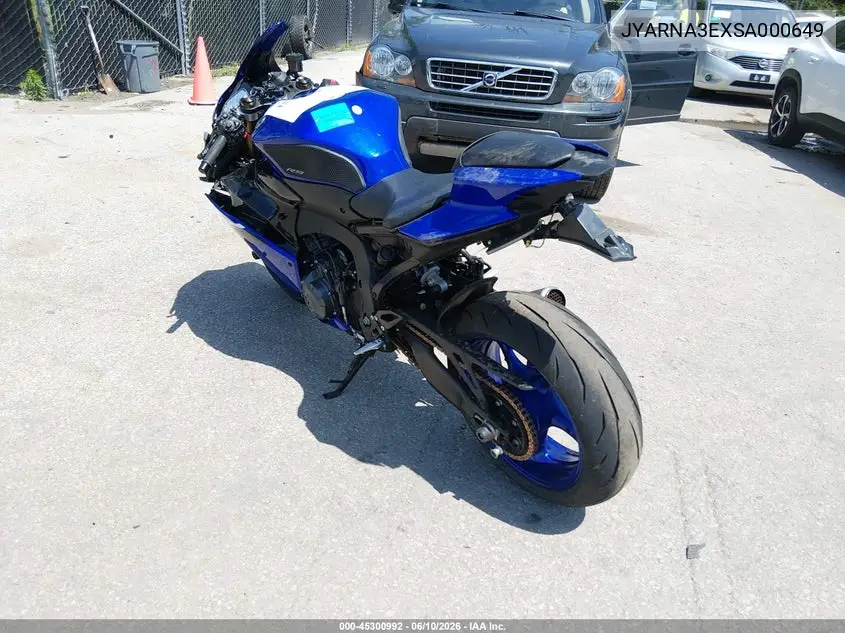 2025 Yamaha Yzf890 VIN: JYARNA3EXSA000649 Lot: 45300992