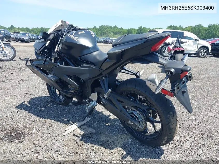 2025 Yamaha Yfz320 A VIN: MH3RH25E6SK003400 Lot: 45594294