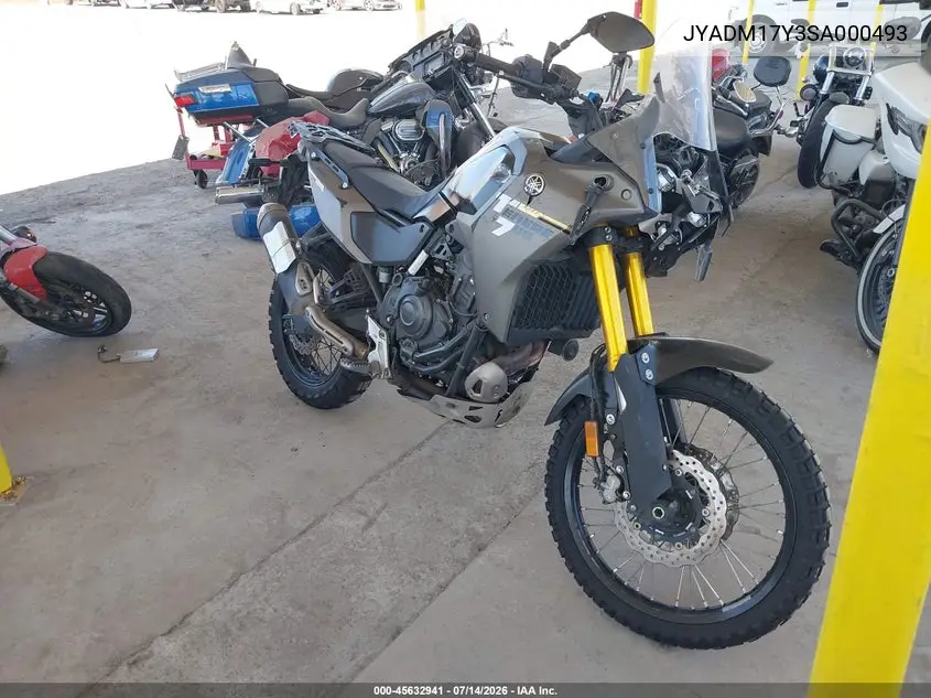 2025 Yamaha Xtz690 VIN: JYADM17Y3SA000493 Lot: 45632941