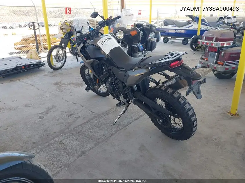 2025 Yamaha Xtz690 VIN: JYADM17Y3SA000493 Lot: 45632941