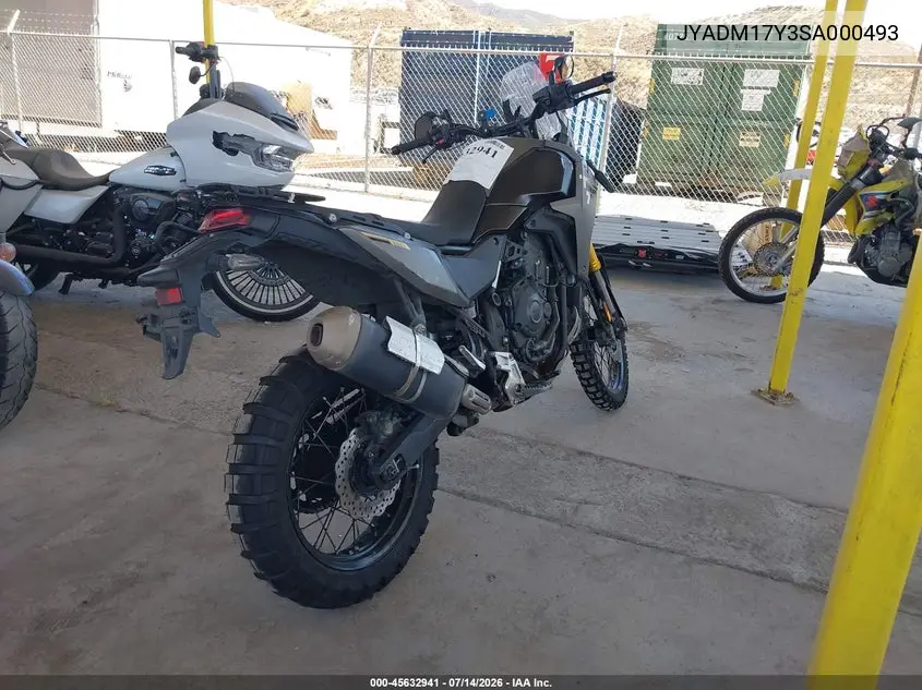 2025 Yamaha Xtz690 VIN: JYADM17Y3SA000493 Lot: 45632941