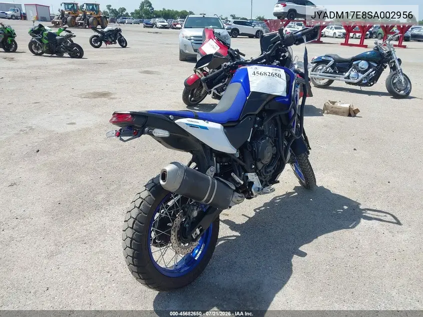 2025 Yamaha Xtz690 VIN: JYADM17E8SA002956 Lot: 45682650