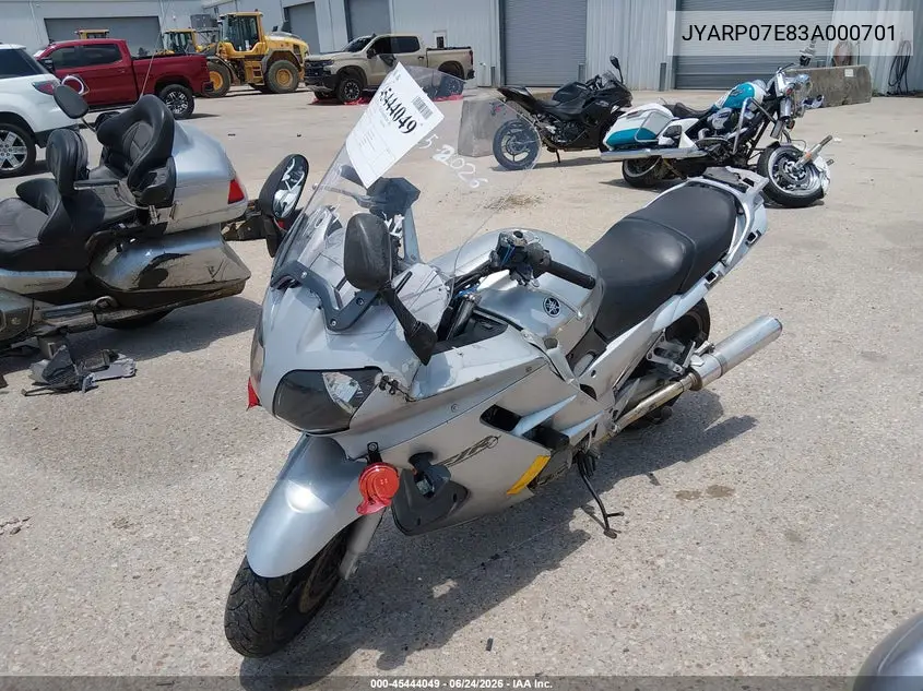 2003 Yamaha Fjr1300 VIN: JYARP07E83A000701 Lot: 45444049