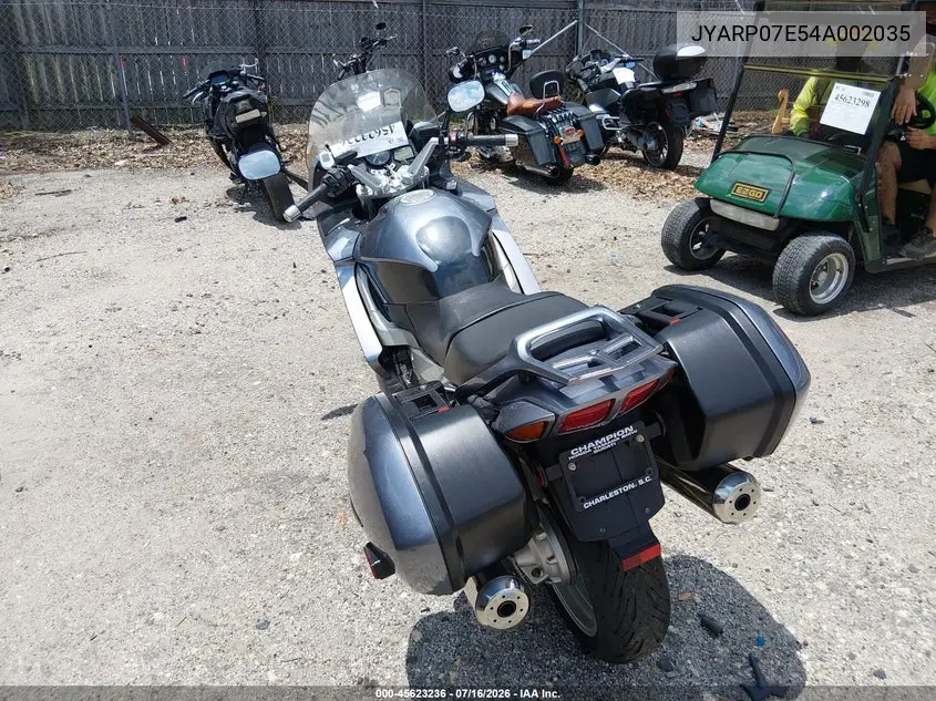 2004 Yamaha Fjr1300 VIN: JYARP07E54A002035 Lot: 45623236