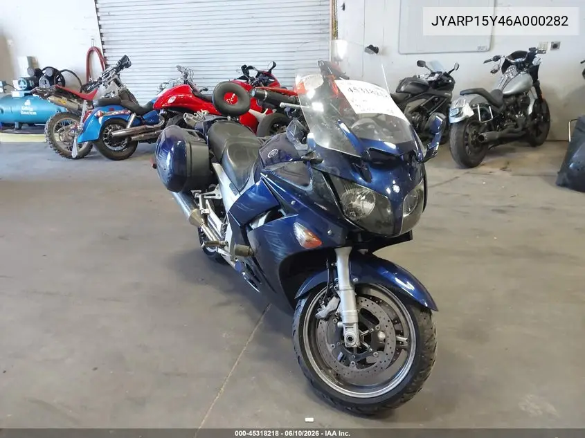 2006 Yamaha Fjr1300 VIN: JYARP15Y46A000282 Lot: 45318218
