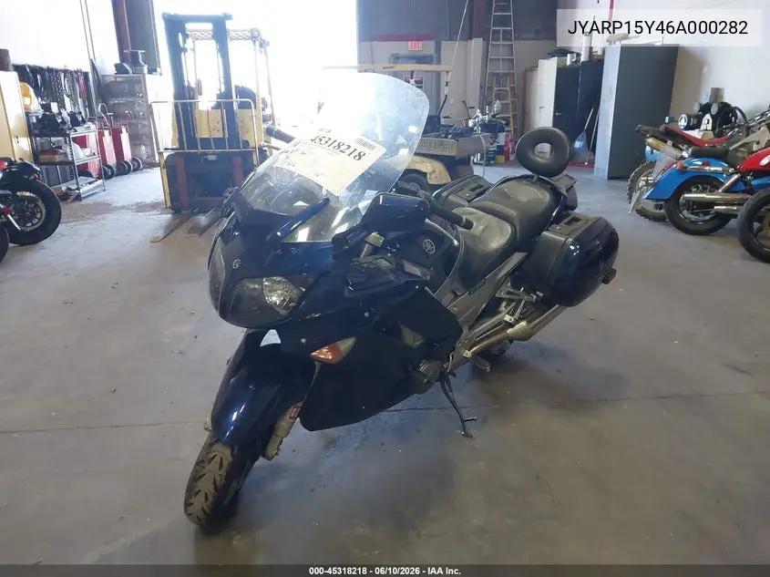 2006 Yamaha Fjr1300 VIN: JYARP15Y46A000282 Lot: 45318218