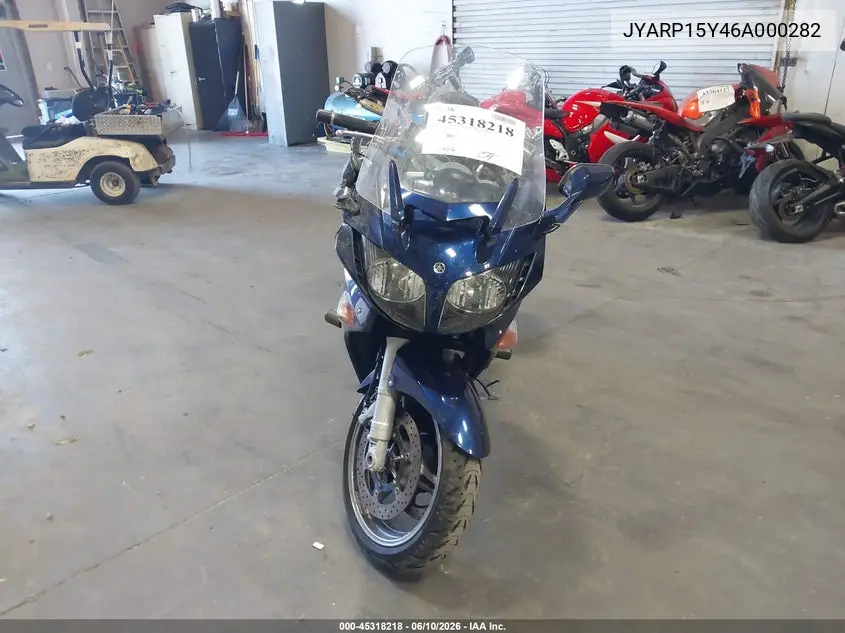 2006 Yamaha Fjr1300 VIN: JYARP15Y46A000282 Lot: 45318218