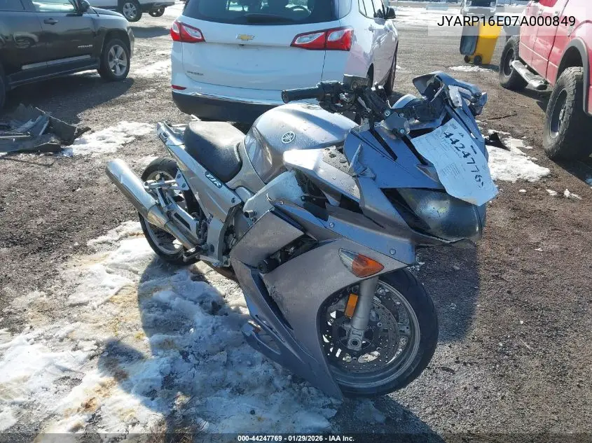 2007 Yamaha Fjr1300 As VIN: JYARP16E07A000849 Lot: 44247769