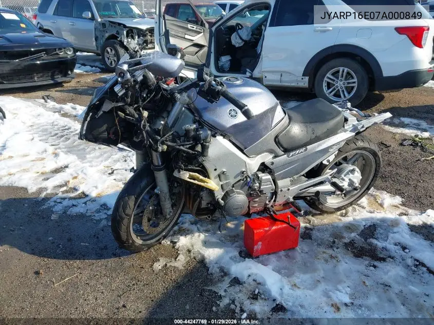 2007 Yamaha Fjr1300 As VIN: JYARP16E07A000849 Lot: 44247769