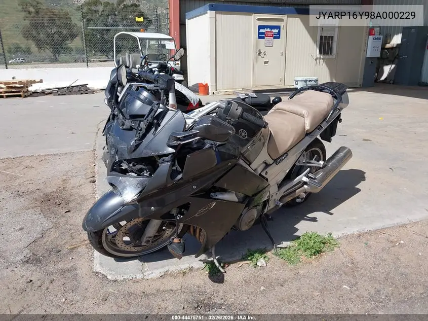 2008 Yamaha Fjr1300 As VIN: JYARP16Y98A000229 Lot: 44475751
