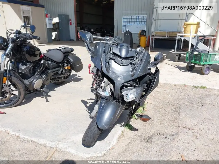 2008 Yamaha Fjr1300 As VIN: JYARP16Y98A000229 Lot: 44475751