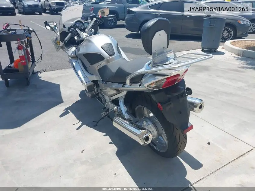 2010 Yamaha Fjr1300 Ac VIN: JYARP15Y8AA001265 Lot: 42749190