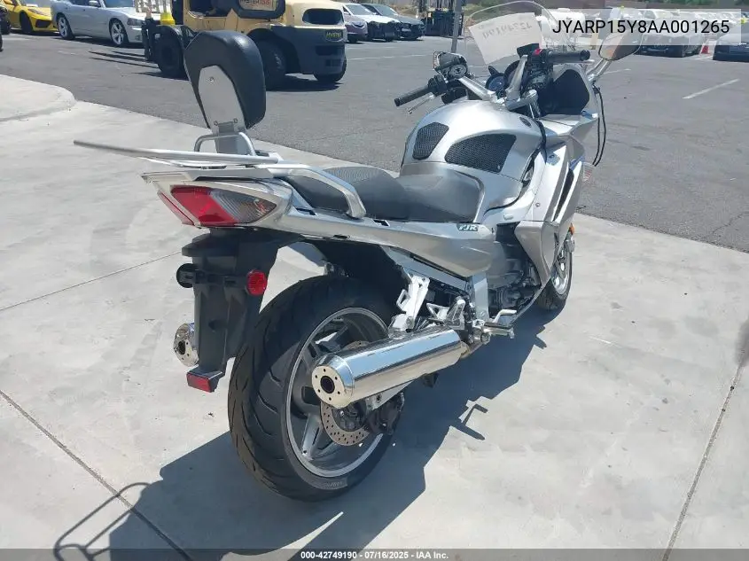 2010 Yamaha Fjr1300 Ac VIN: JYARP15Y8AA001265 Lot: 42749190