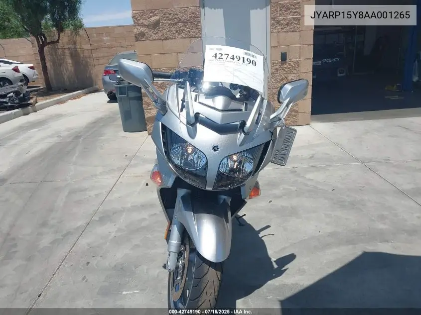 2010 Yamaha Fjr1300 Ac VIN: JYARP15Y8AA001265 Lot: 42749190