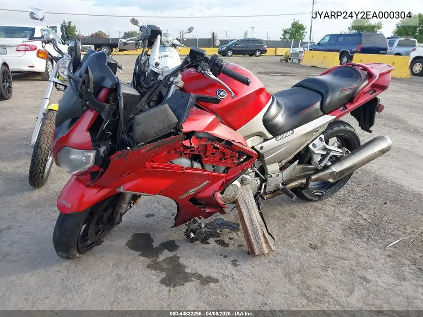 2014 Yamaha Fjr1300 Ac VIN: JYARP24Y2EA000304 Lot: 44832296