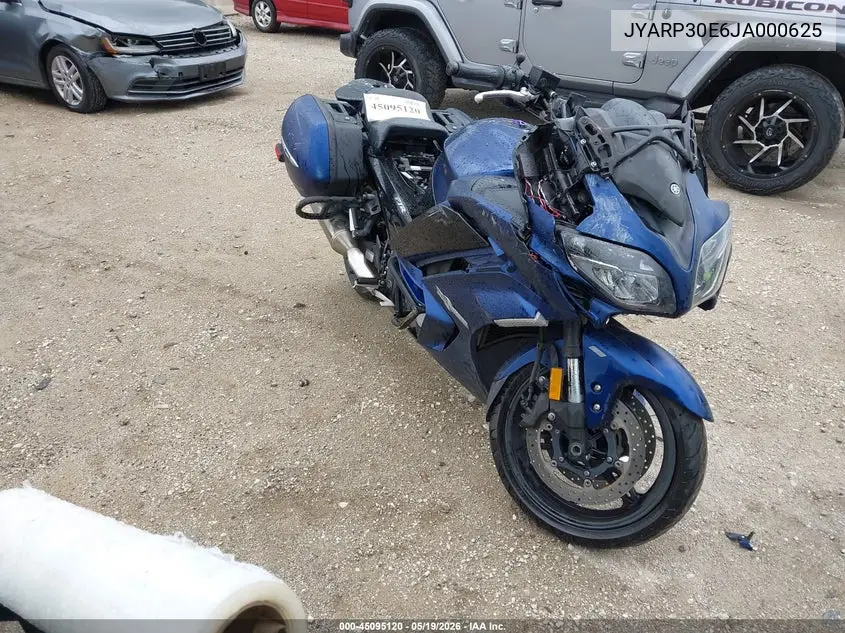2018 Yamaha Fjr1300 Ae VIN: JYARP30E6JA000625 Lot: 45095120