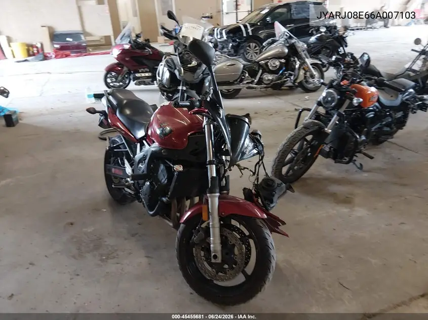 2006 Yamaha Fz6 S VIN: JYARJ08E66A007103 Lot: 45455681