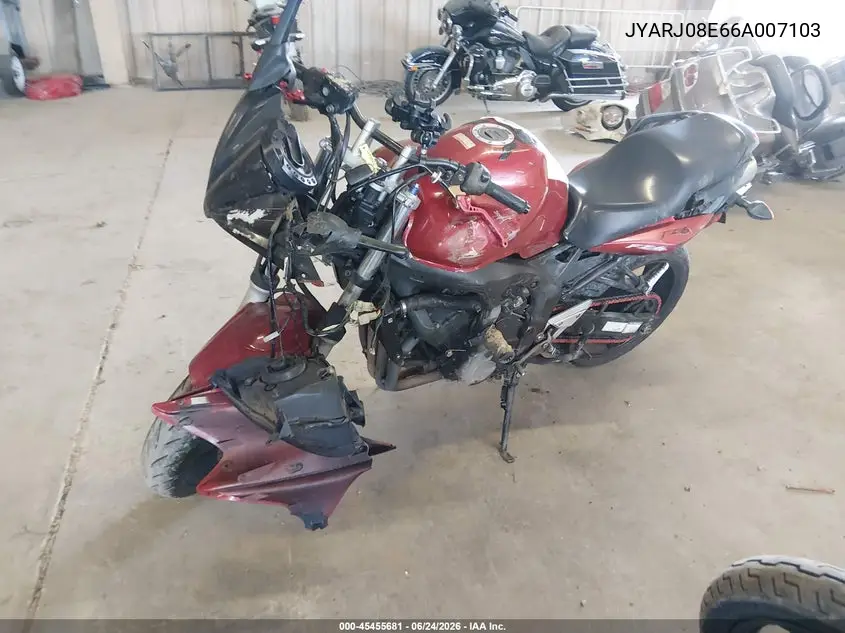 2006 Yamaha Fz6 S VIN: JYARJ08E66A007103 Lot: 45455681