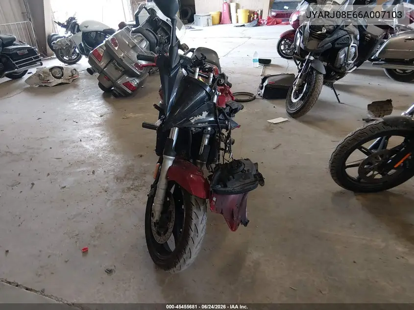 2006 Yamaha Fz6 S VIN: JYARJ08E66A007103 Lot: 45455681
