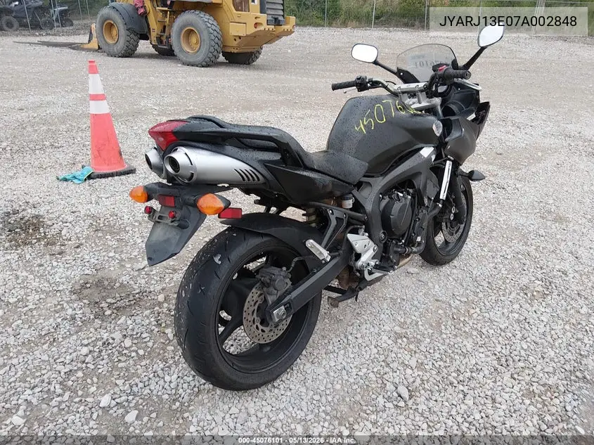 2007 Yamaha Fz6 Shg VIN: JYARJ13E07A002848 Lot: 45076101