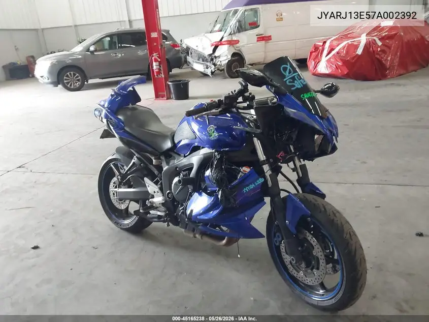 2007 Yamaha Fz6 Shg VIN: JYARJ13E57A002392 Lot: 45165238