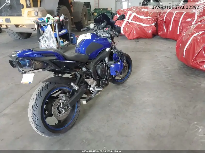 2007 Yamaha Fz6 Shg VIN: JYARJ13E57A002392 Lot: 45165238