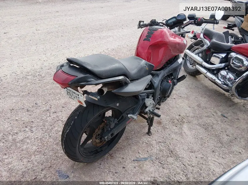 2007 Yamaha Fz6 Shg VIN: JYARJ13E07A001392 Lot: 45497323