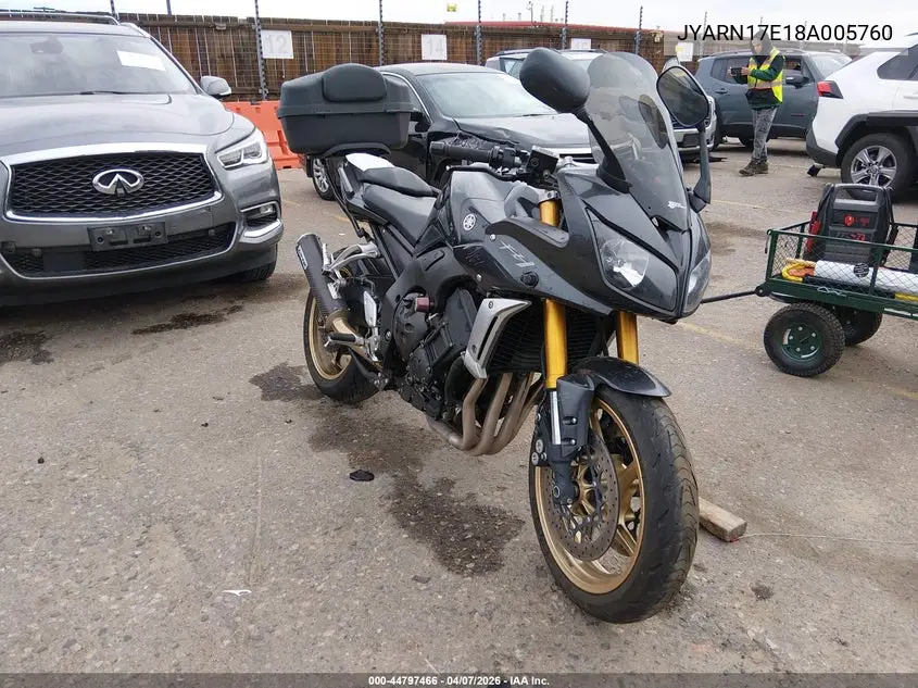 2008 Yamaha Fz1 S VIN: JYARN17E18A005760 Lot: 44797466