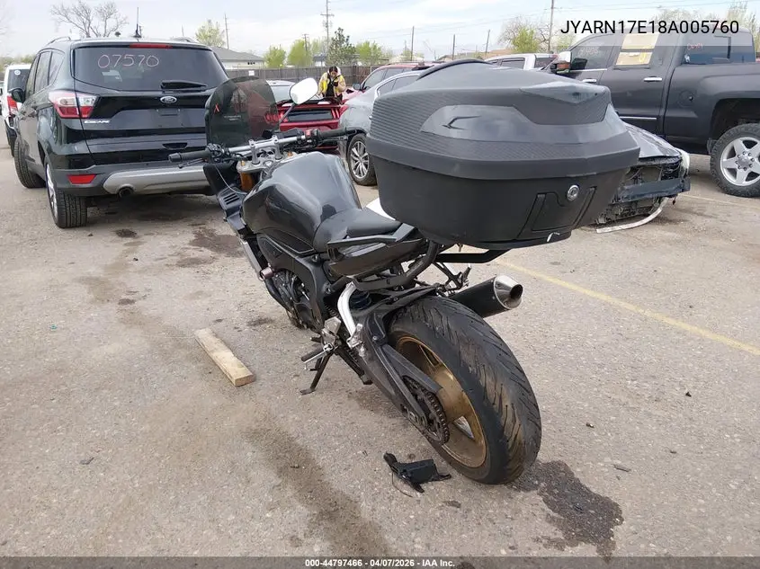 2008 Yamaha Fz1 S VIN: JYARN17E18A005760 Lot: 44797466