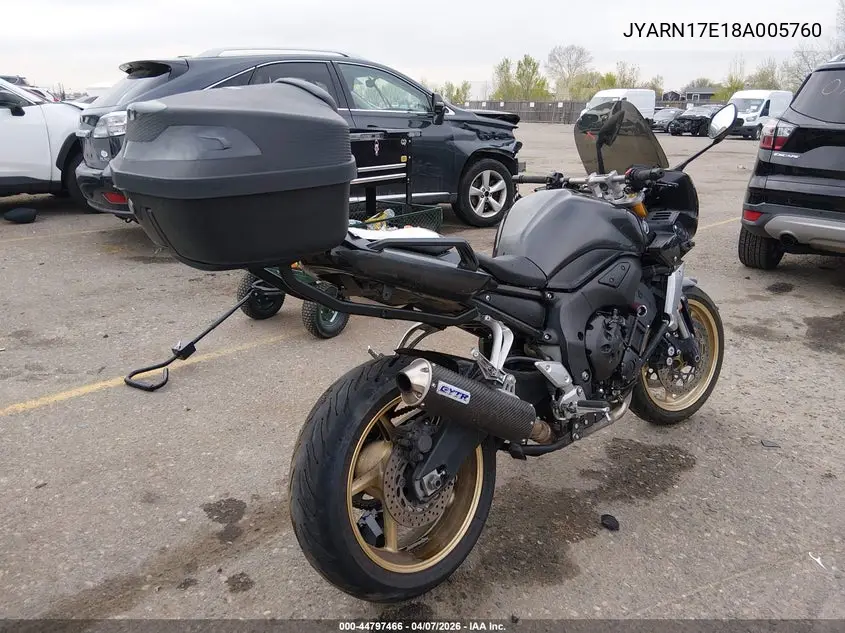 2008 Yamaha Fz1 S VIN: JYARN17E18A005760 Lot: 44797466