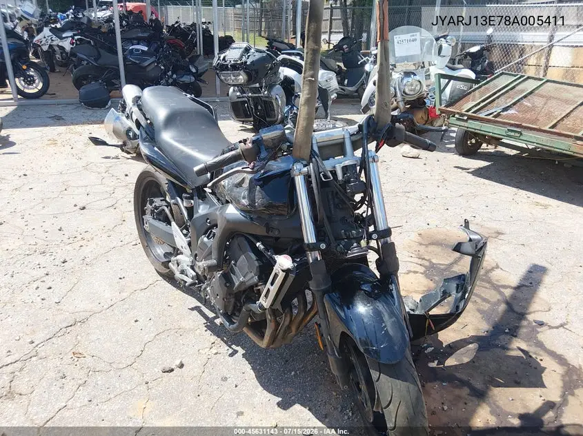 2008 Yamaha Fz6 Shg VIN: JYARJ13E78A005411 Lot: 45631143
