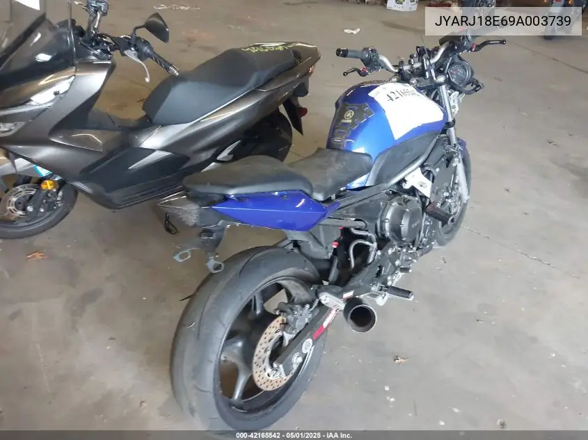 2009 Yamaha Fz6 R VIN: JYARJ18E69A003739 Lot: 42165542