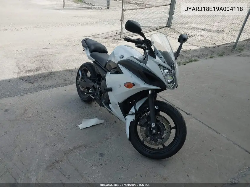 2009 Yamaha Fz6 R VIN: JYARJ18E19A004118 Lot: 45558305