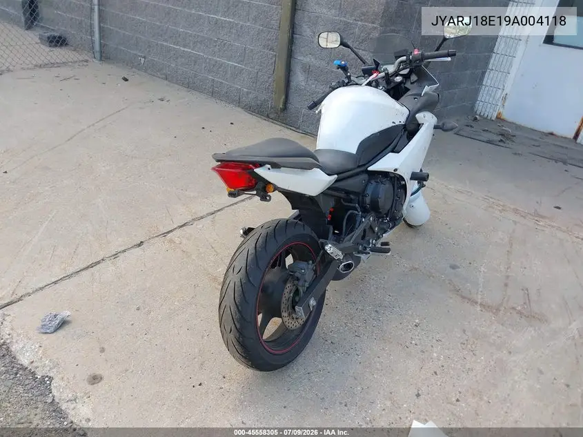 2009 Yamaha Fz6 R VIN: JYARJ18E19A004118 Lot: 45558305