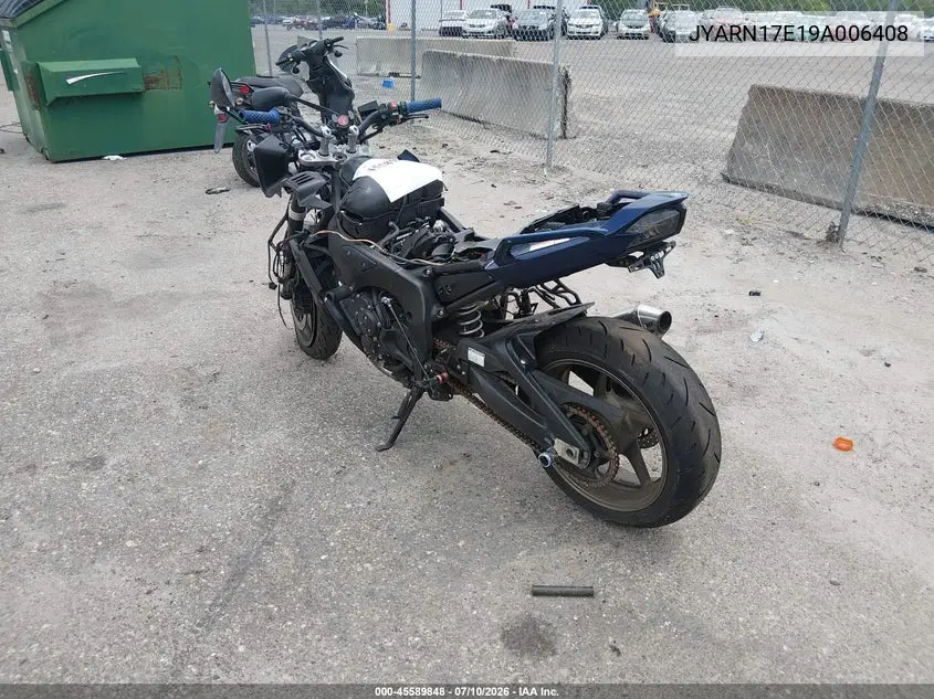 2009 Yamaha Fz1 S VIN: JYARN17E19A006408 Lot: 45589848